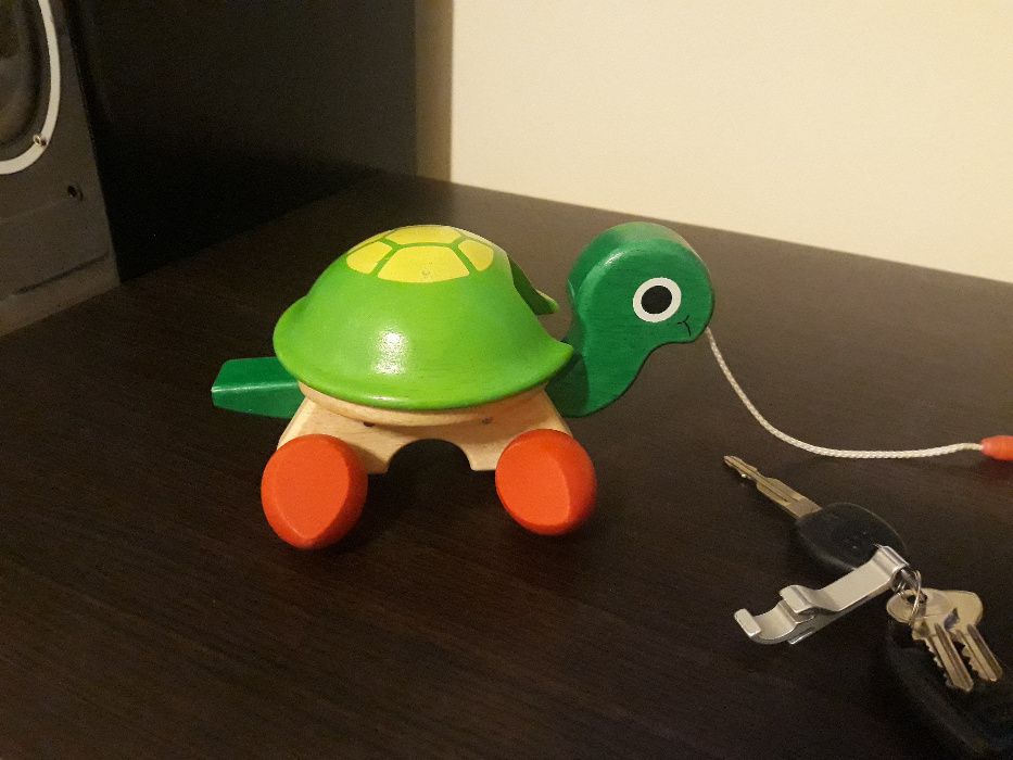 zabawka drewniany żółw ciągacz dla maluchów Łódź