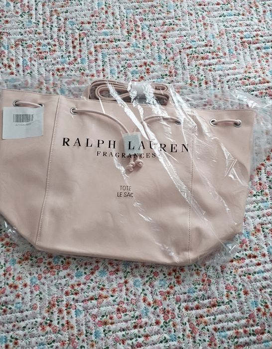 Torba shoper pudrowy róż Ralph Lauren Romance