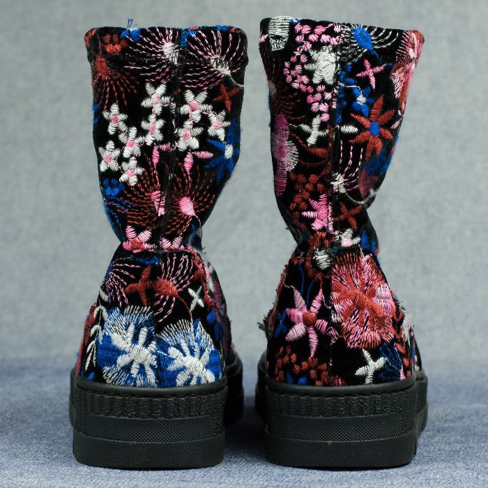 Дизайнерские ботинки с вышивкой полусапожки Blue Atelier Италия 37-38р