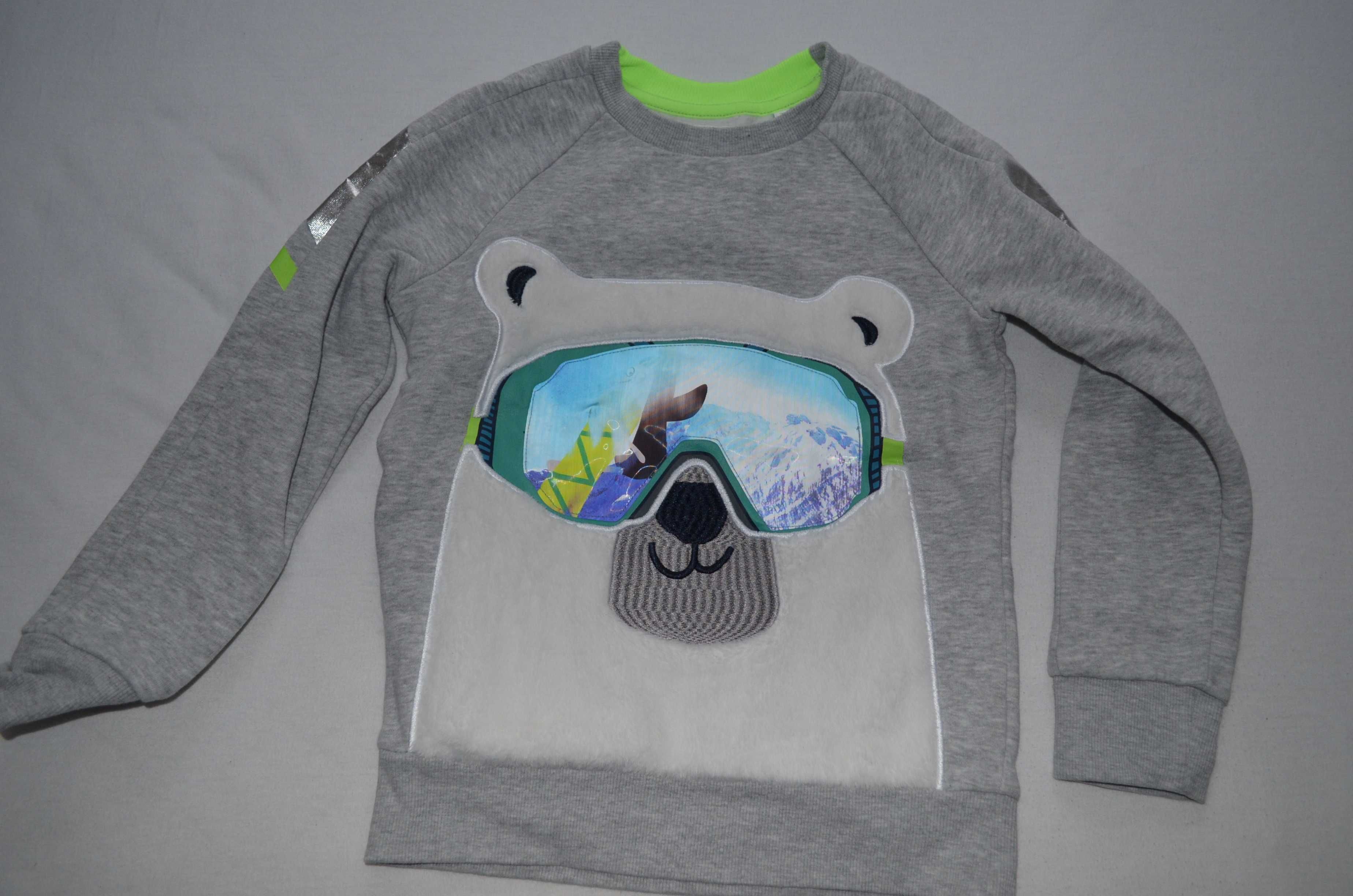 bluza 128 chłopięca C&A miś narty