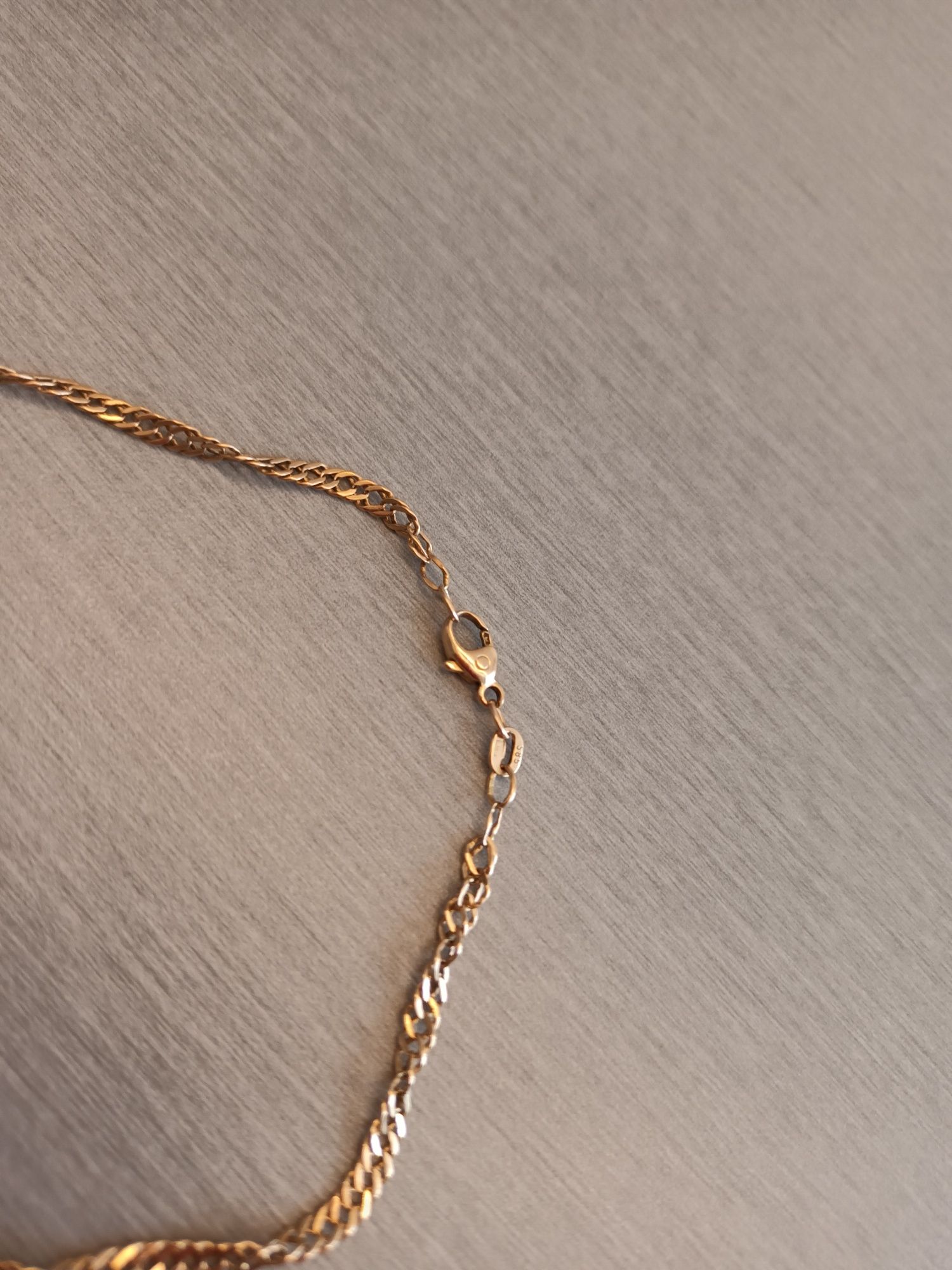 Złota kręcona bransoletka diamentowa Singapur 585 2,6g 4mm 22cm