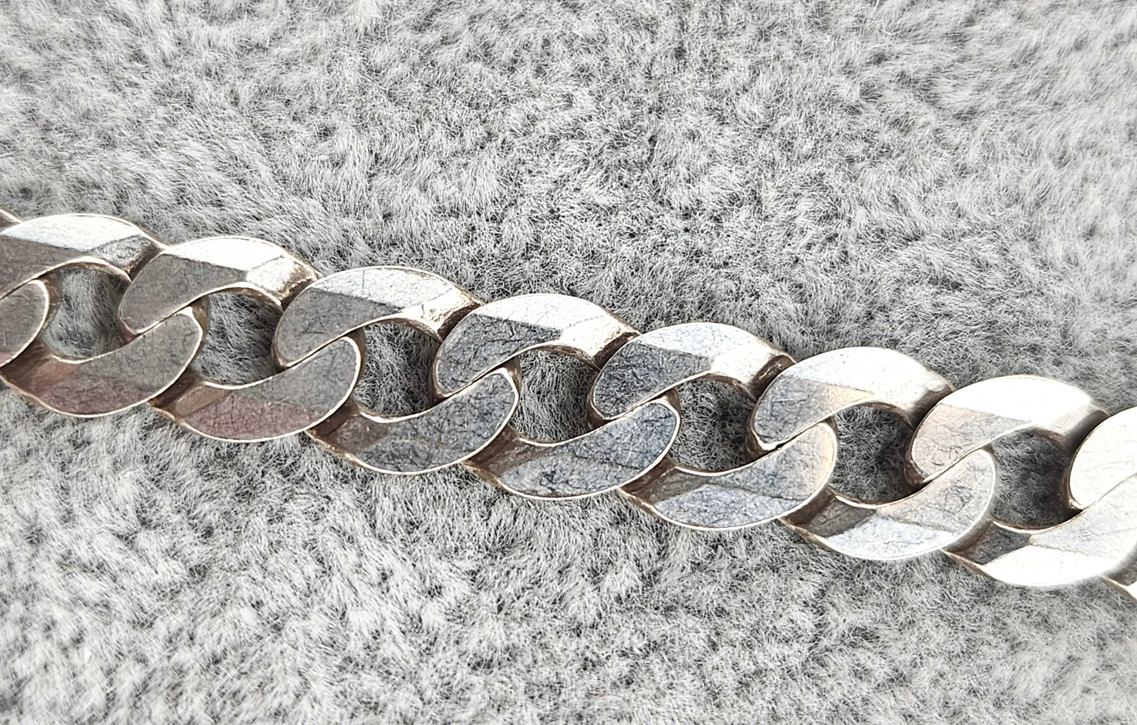 Solidny srebrny  ŁAŃCUSZEK 31,49G 925 pancerka 57CM
