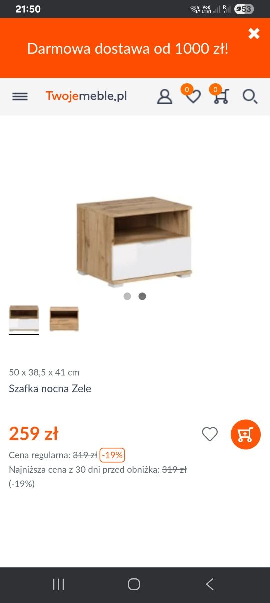 Szafka nocna Zele