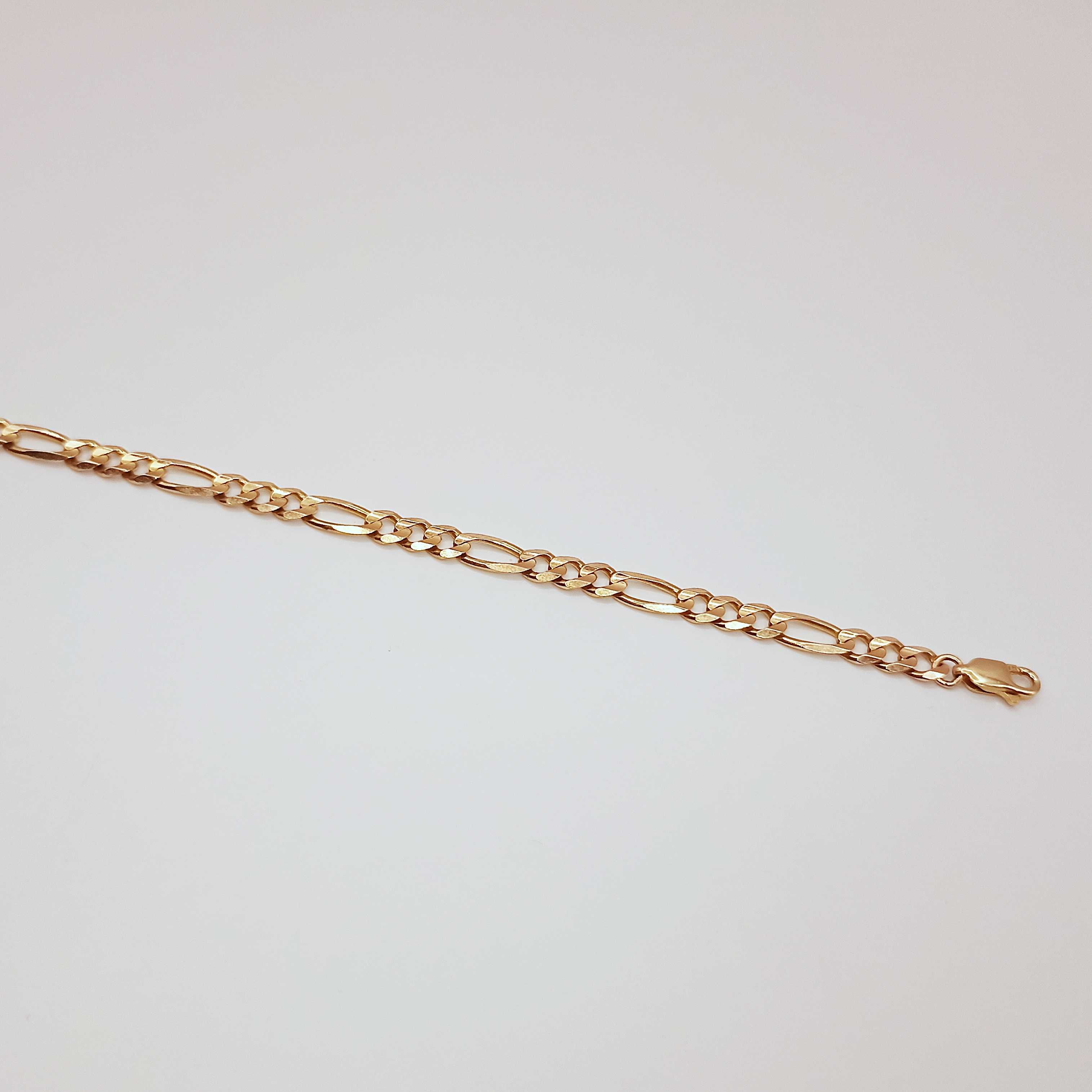 Złota bransoletka - Figaro krótka pr. 585, 5,05g. 15cm.