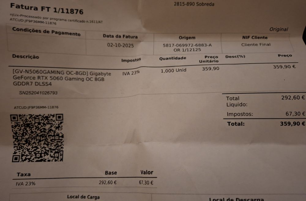 RTX 5060 8gb Gigabyte 3x fan placa grafica nvidia