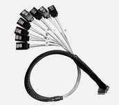 Kabel Slim Line SAS4.0 SFF-8654 8i - 8 x SATA 0.5M