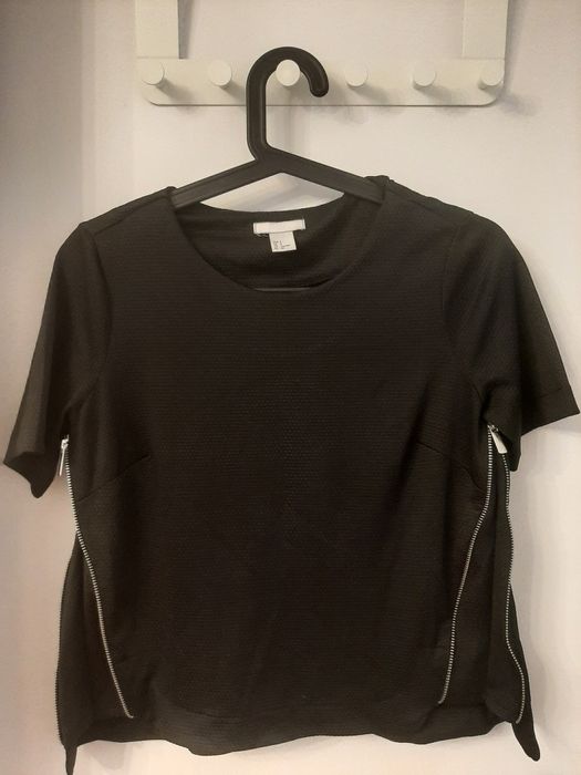 Czarna bluzka z zamkami H&M r. S
