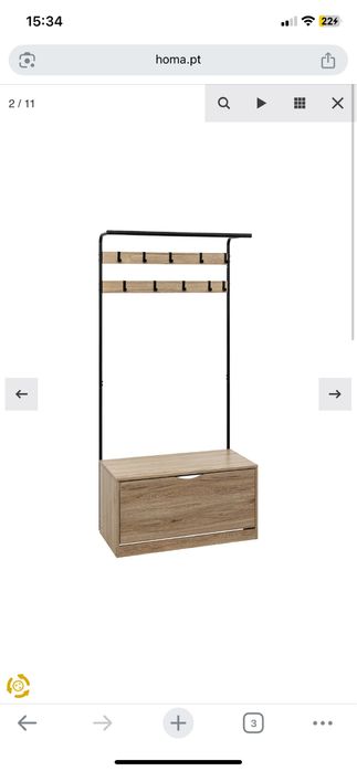 Cabide de entrada com sapateira