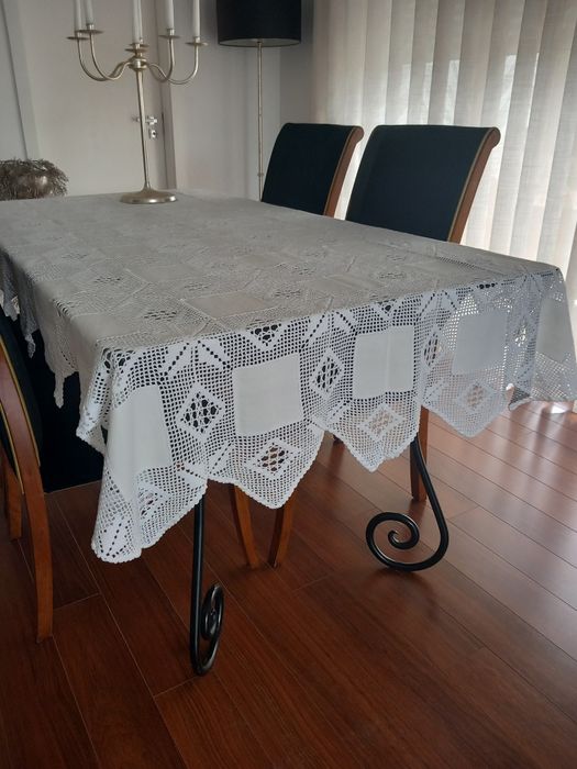 Toalha Mesa de Jantar Linho e Renda - NOVA