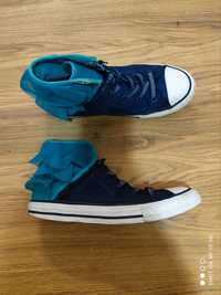 Converse granatowe trampki z falbanką  r. 35,5 (21,5 cm)