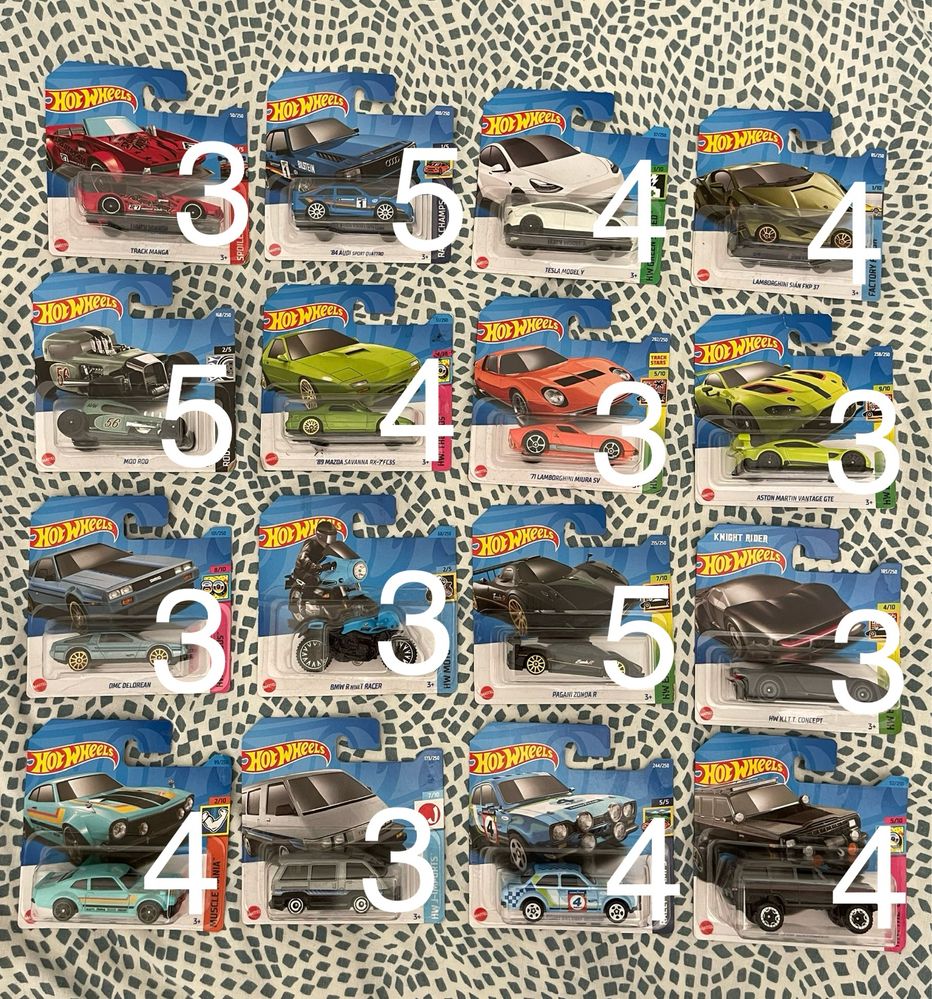 Os modelos de Hotwheels