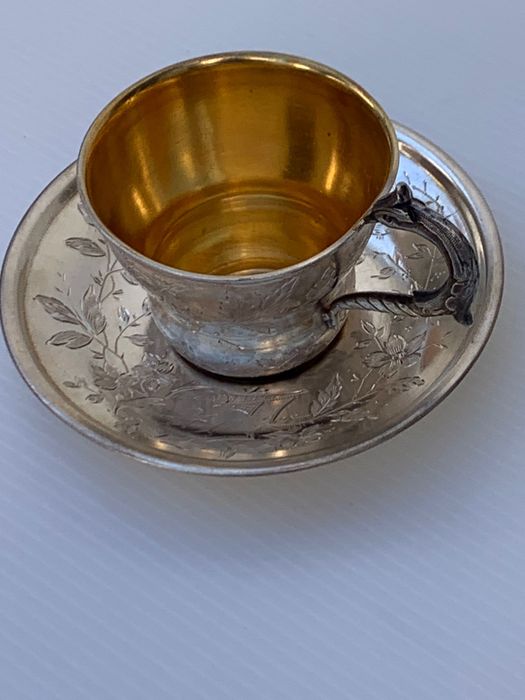 Chávena de café em prata Javali