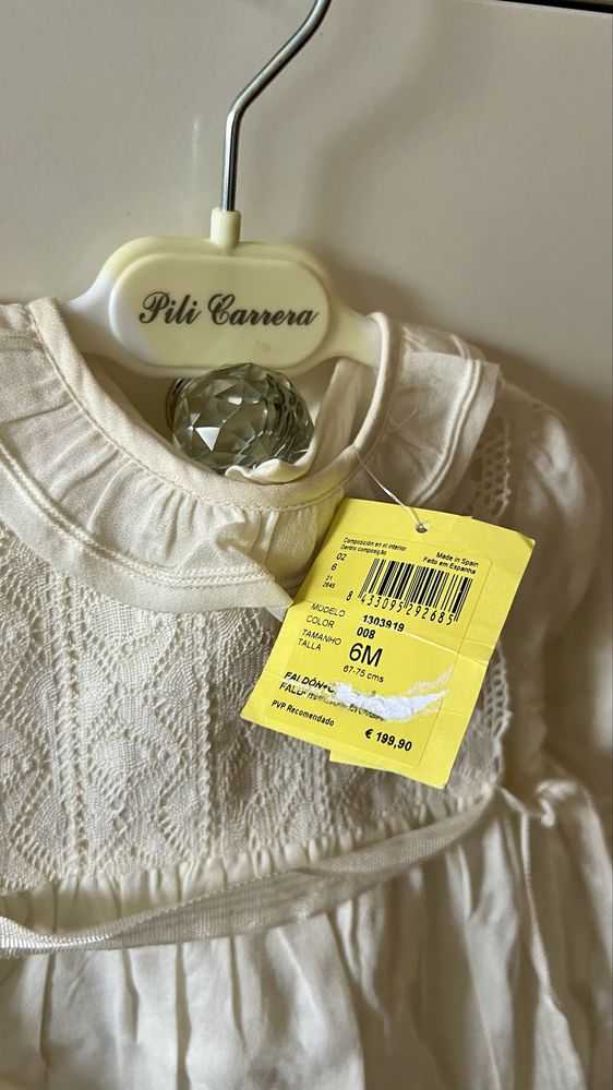 Vestido de batizado bebe 6 meses da Pili Carrera