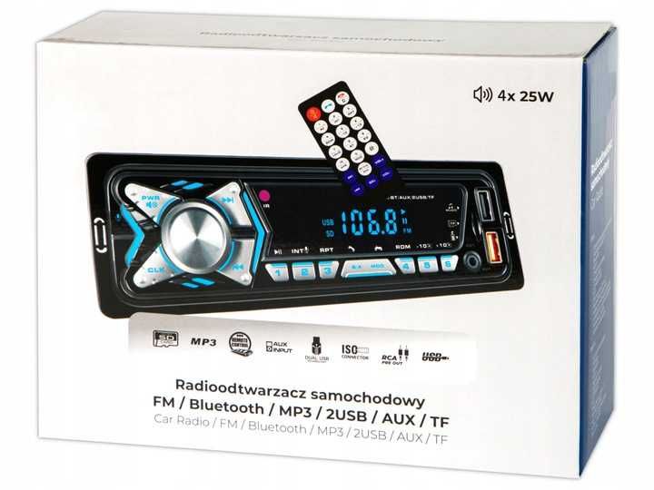 radio samochodowe bluetooth 1-din usb aux sd mikrofon pilot