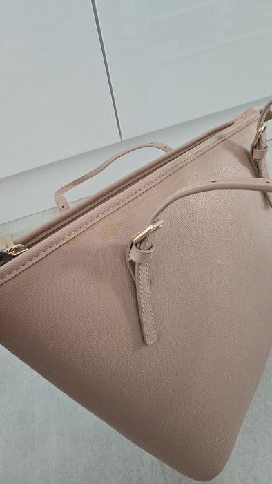 Różowa duża torebka H&M shopper pudrowy róż