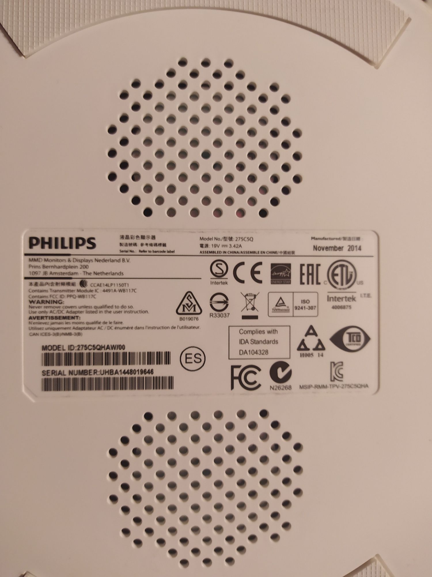 Monitor Philips 275C