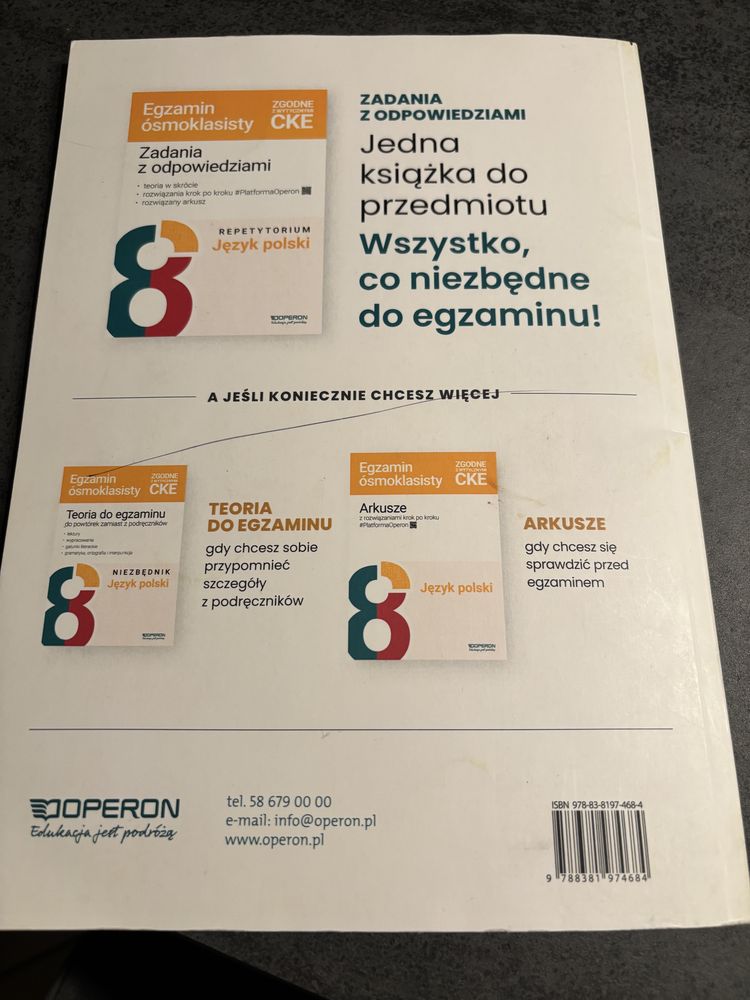 Język polski Operon, arkusze, egzamin ósmoklasisty