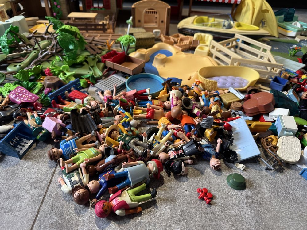 Playmobil dom samochód z przyczepą dla konia łódka stadnina farma