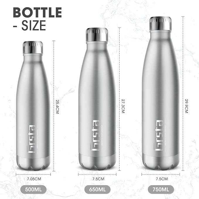 GRSTA Butelka na wodę ze stali nierdzewnej w czarnym etui 500 ml /334b