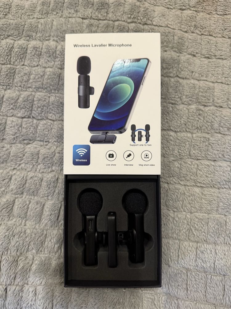 Бездротовий петличний мікрофон для iPhone 5–14 (Lightning),