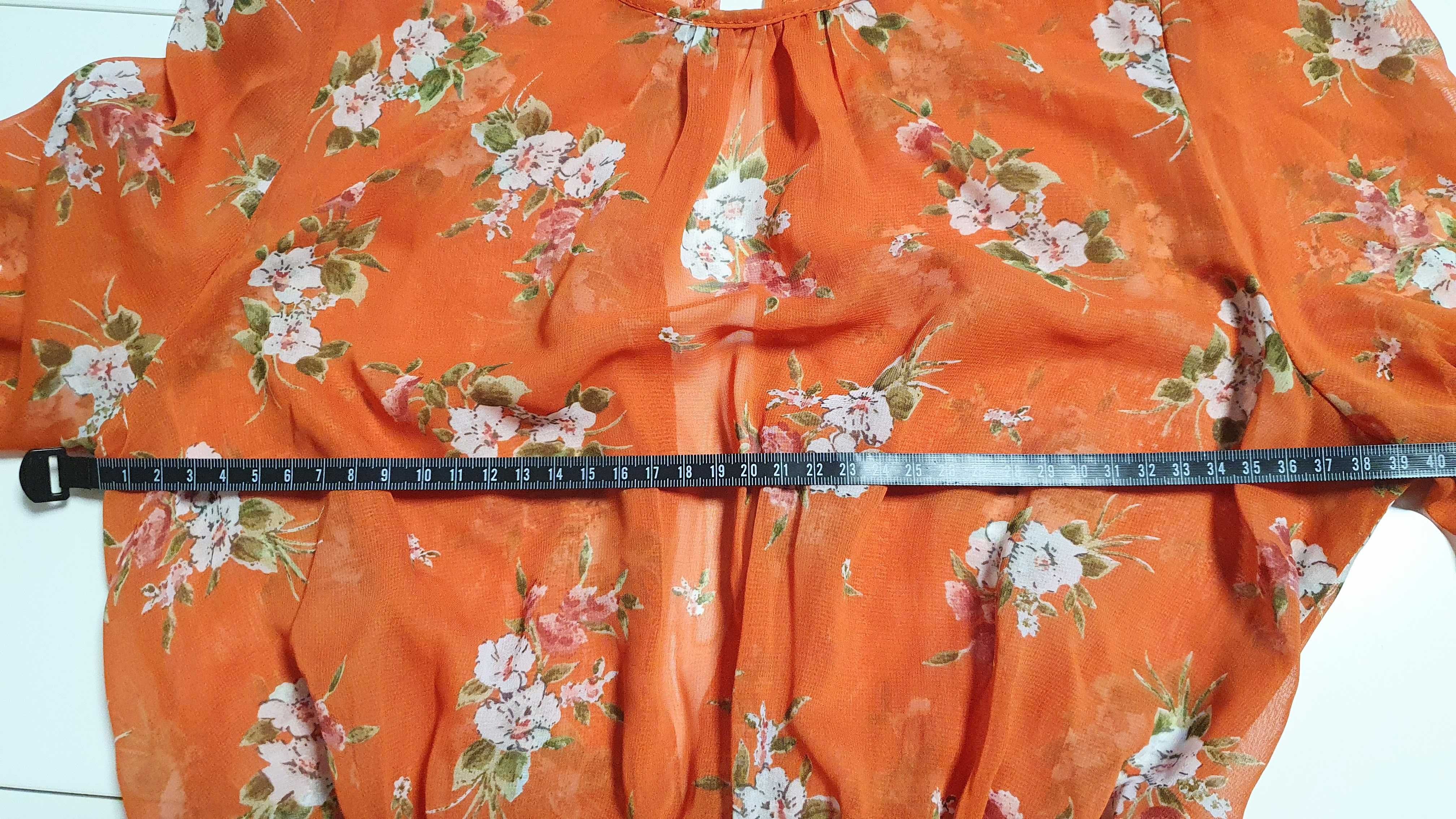 Sukienka pomarańczowa w kwiaty New Look S 36