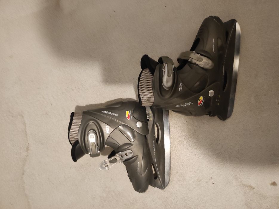 Czarne łyżwy hokejowe 36 sportowe 37 regulowane 34 na lodowisko 35