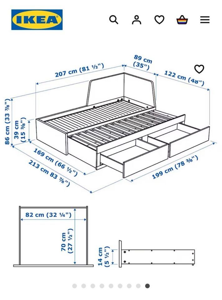 Super łóżko leżanka ikea flekke materac 80x200 na 160x200 stan super