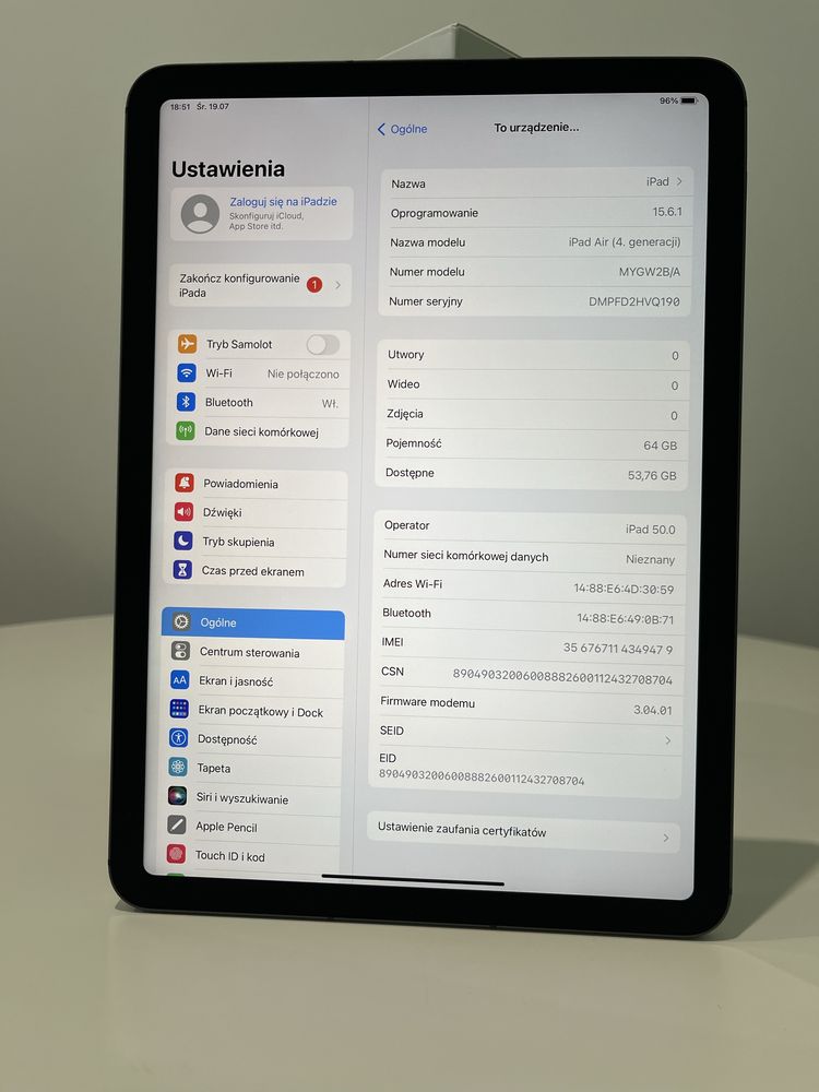 iPad Air (4-Gen) Cellular + WiFi 64GB Space Gray