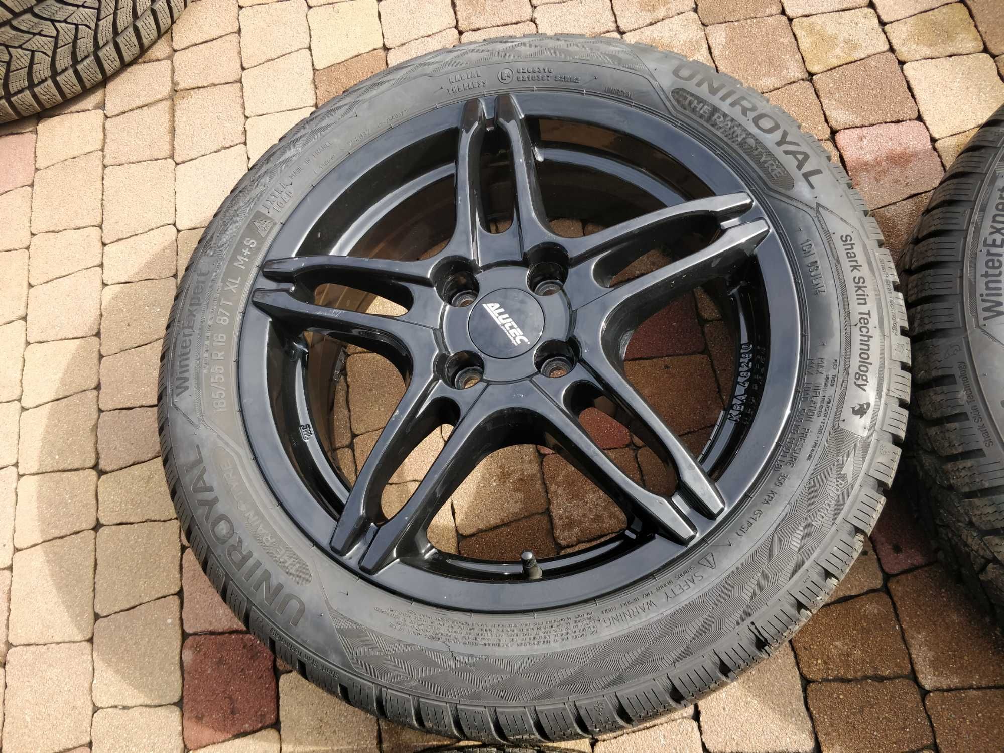 3419. Koła zimowe Honda Jazz Yaris 4x100 185/55/16 8.5mm 23r jak nowe