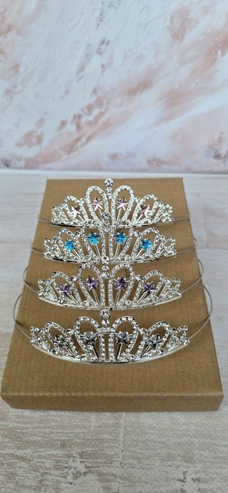 Корона діадема, обруч принцессы с камнями, прикраса на голову, тіара.