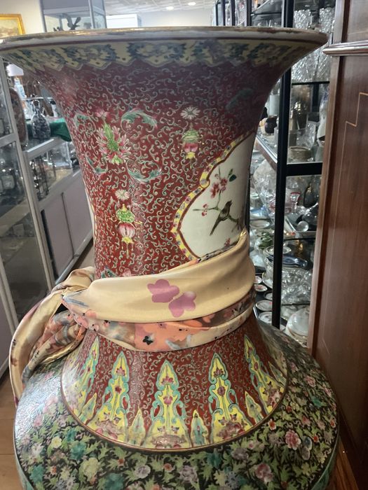 Vaso oriental famille rose style ,alt,1,20 cm discrição abaixo