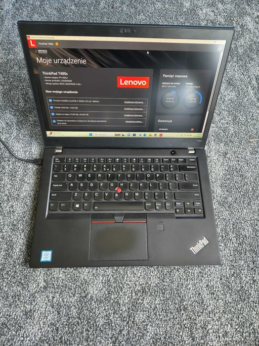 ThinkPad T480s I7 16GB 1TB z LTE Win 11 Pro dobry stan