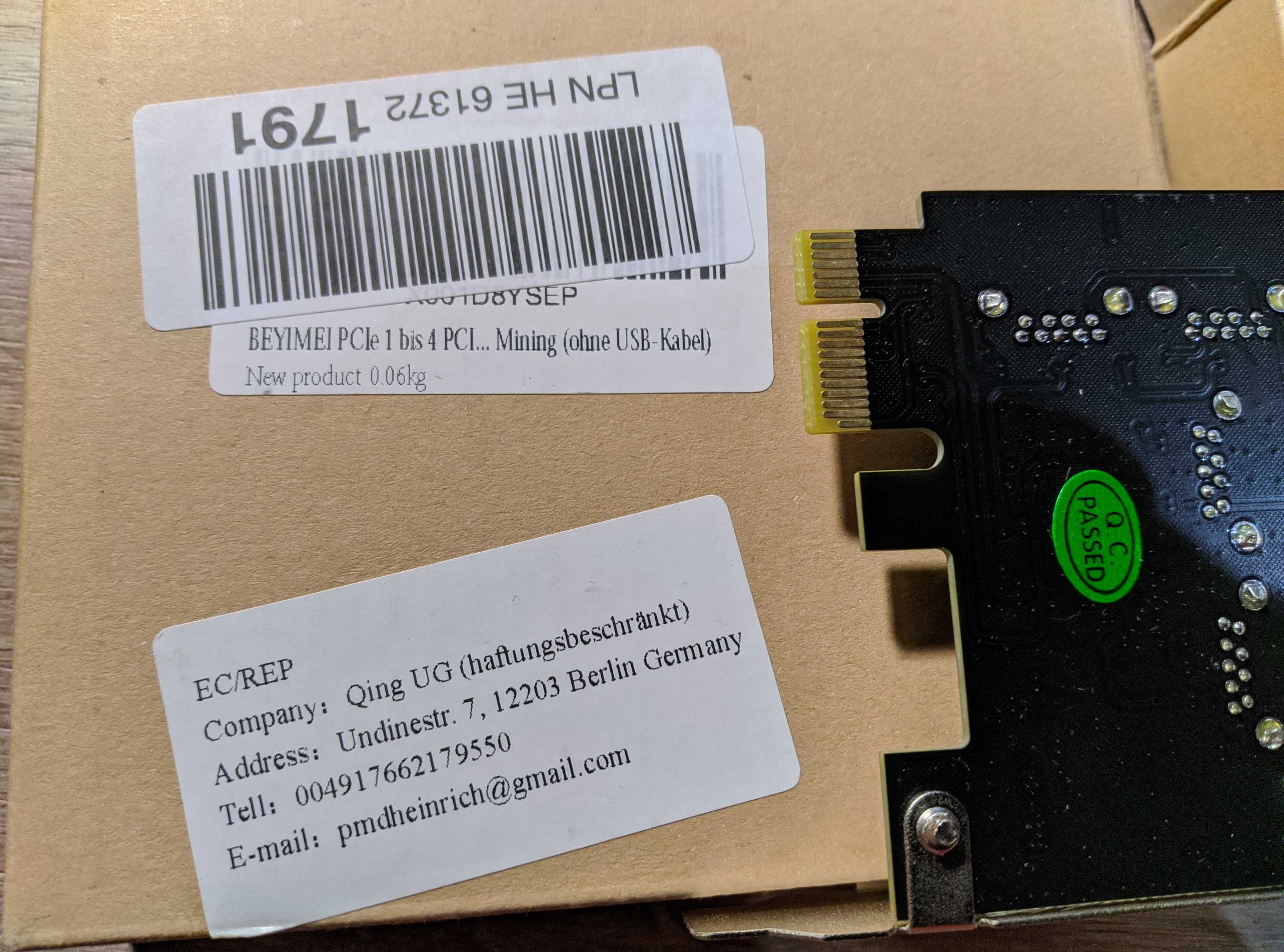 Плата (адаптер) PCI-E X1 на 4 USB 3.0