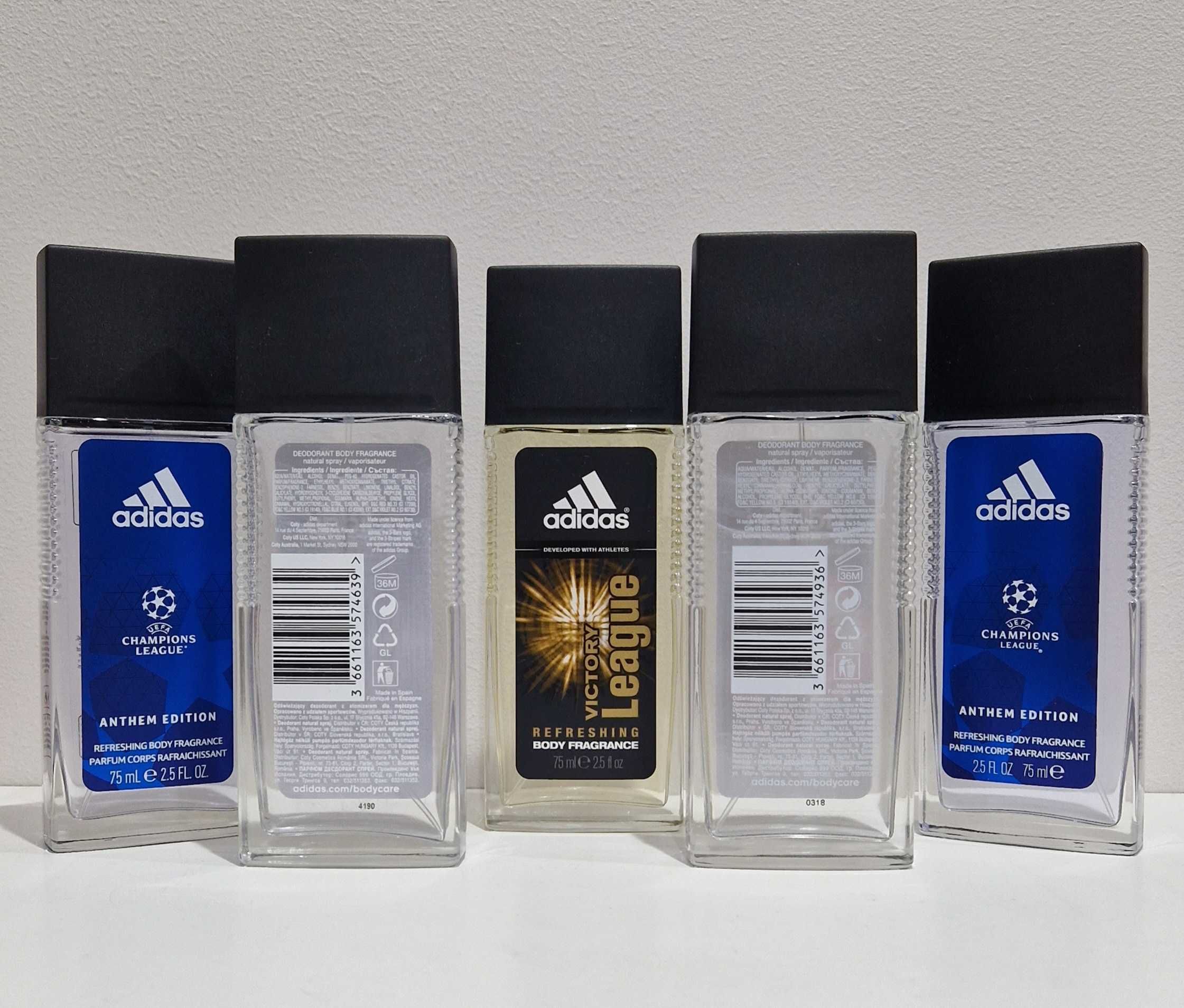 Dezodoranty Perfumowane Adidas Nowe 5 sztuk