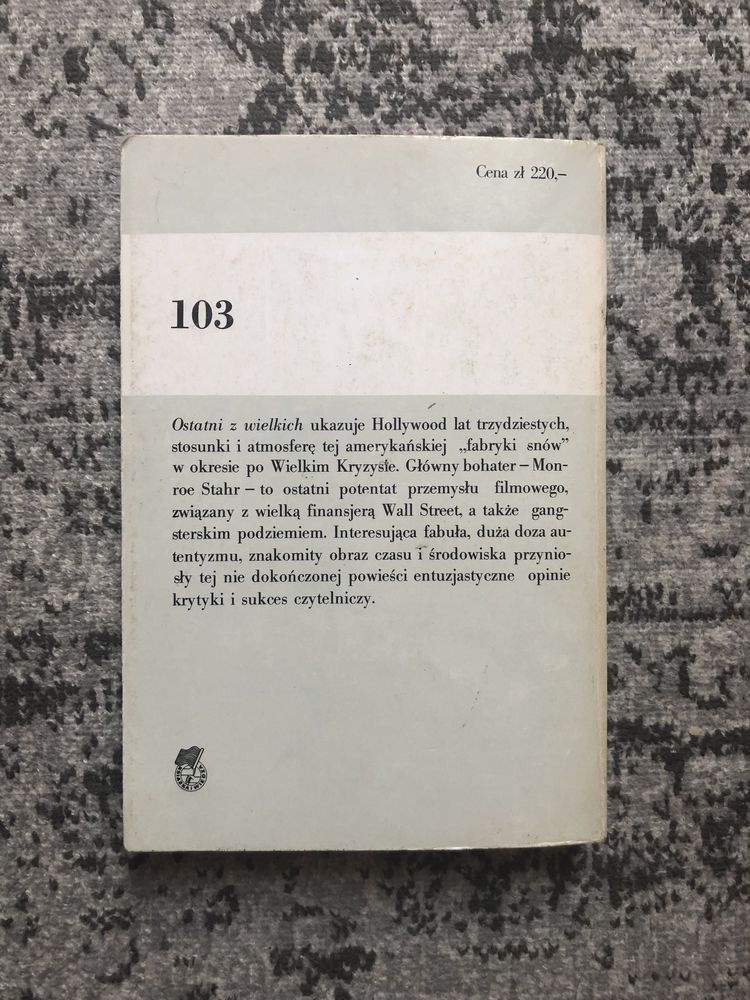 „Ostatni z wielkich” F. S. Fitzgerald