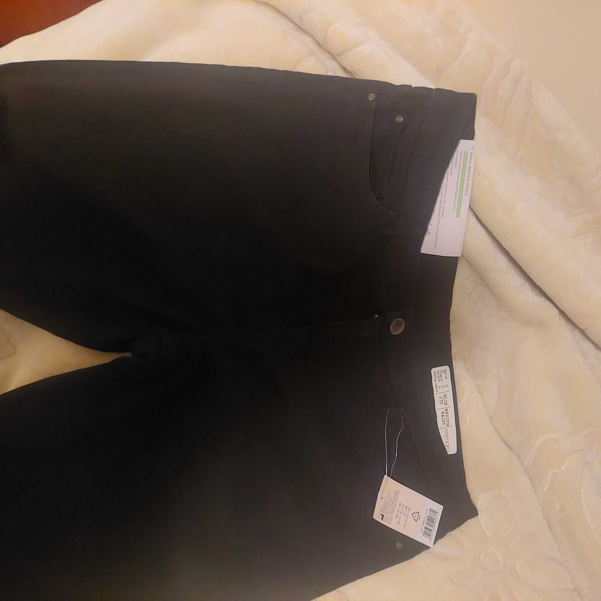 Nowe czarne spodnie jeansy Esmara 42 XL
