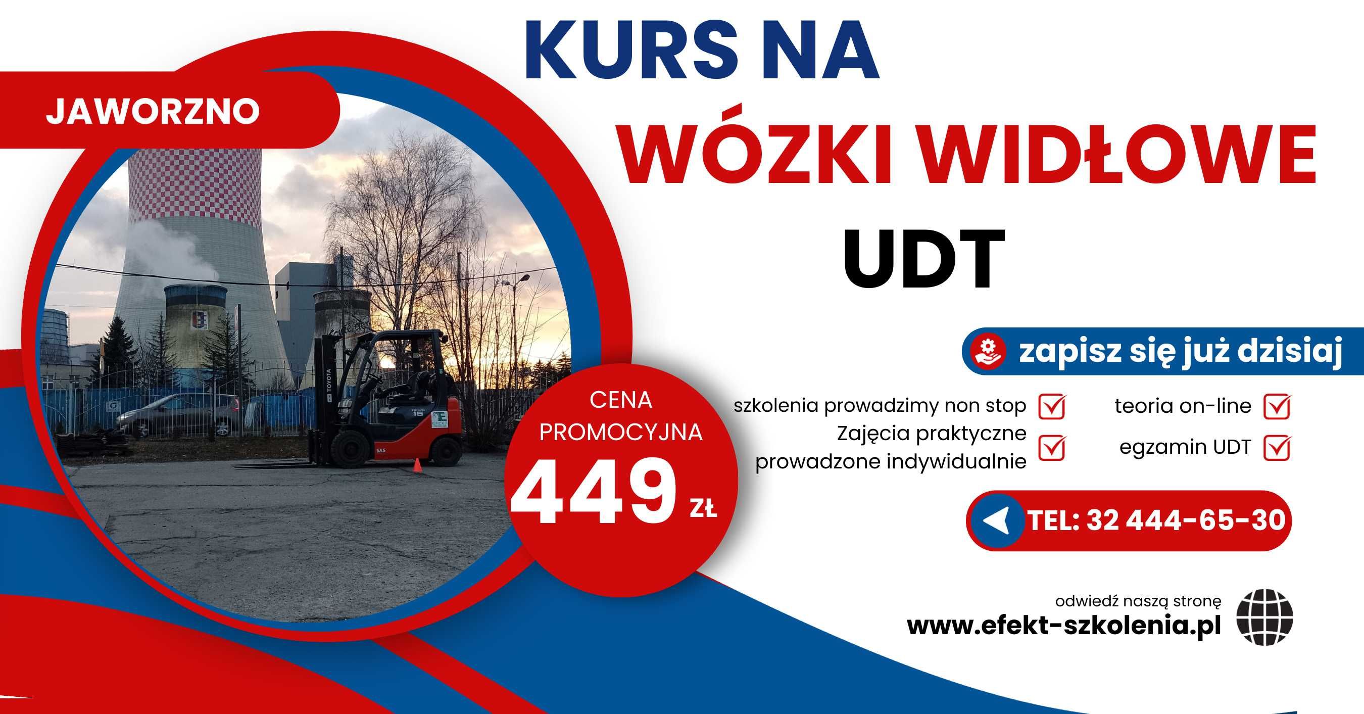 Kurs na wózki widłowe UDT Jaworzno - Cena promocyjna