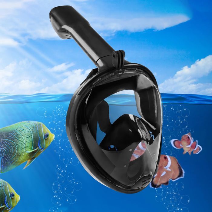 Maska Do Nurkowania Snorkelingu Pływania Pełnotwarzowa Z Rurką S/M