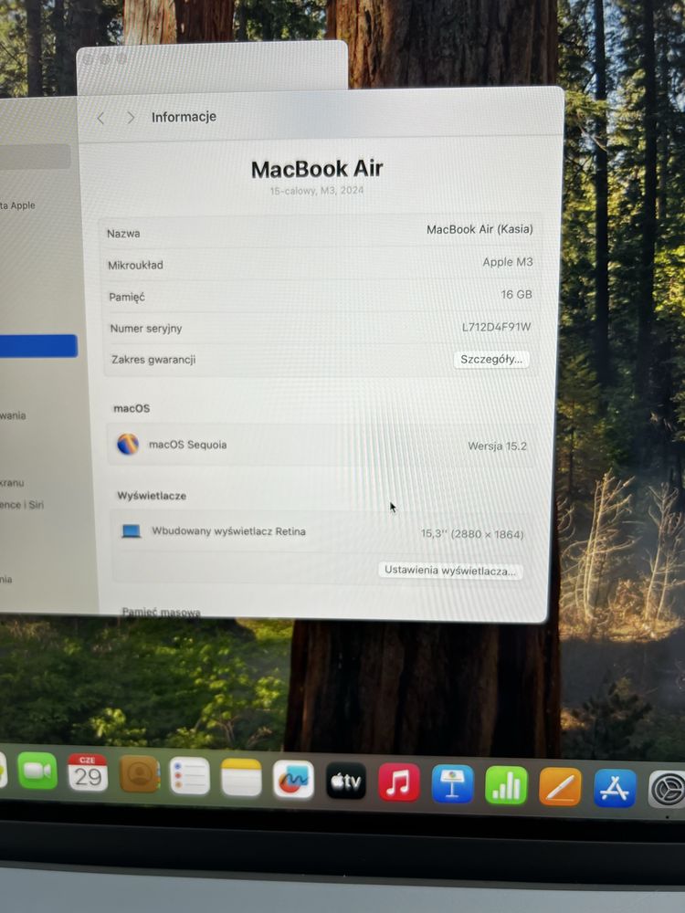 Apple MacBook Air 15’’, M3 /8c CPU/10c GPU/ 16GBRam/512GB SSD