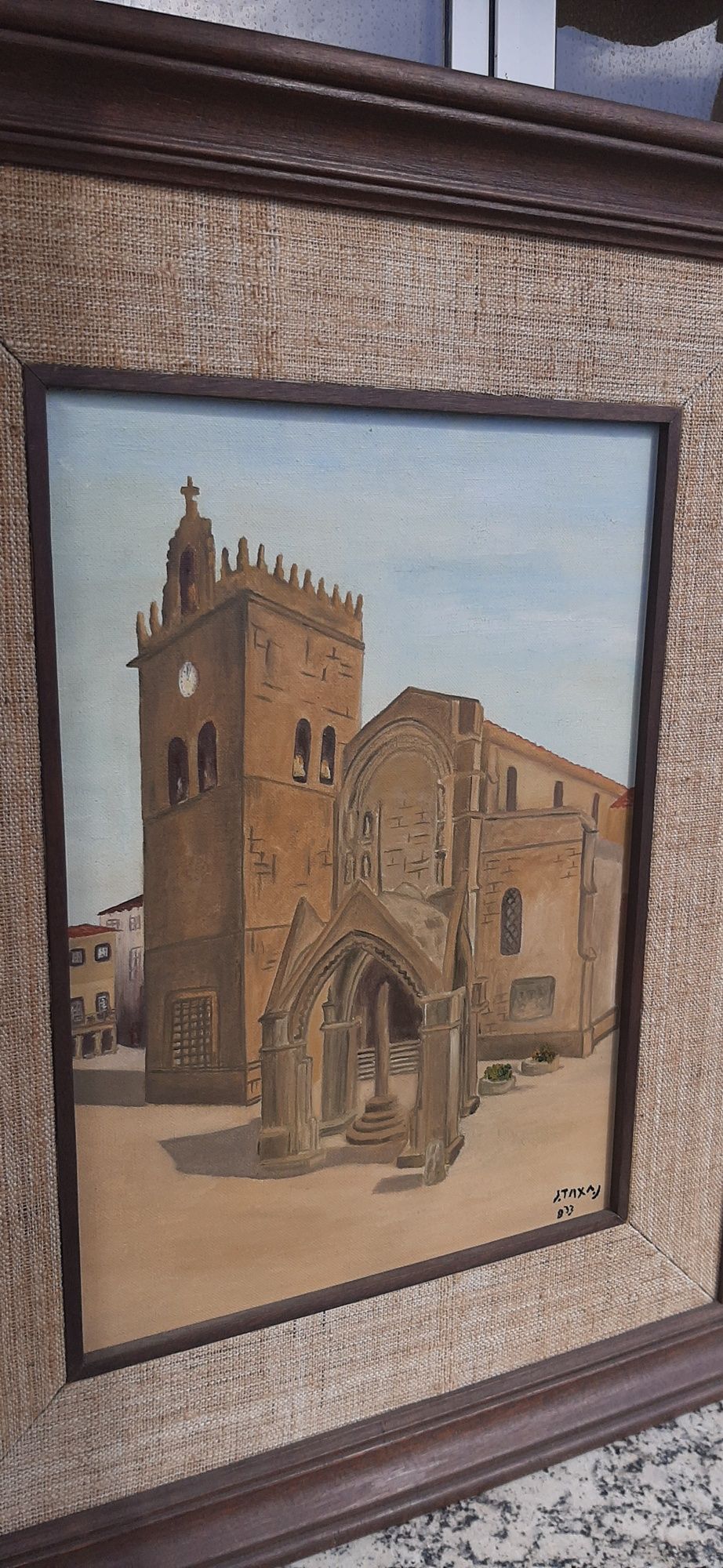Magnífica Pintura óleo Sobre Madeira  Igreja  da Senhora
