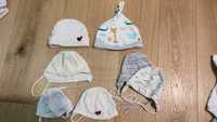7 czapeczek niemowlęcych 56 62 czapka dla noworodka