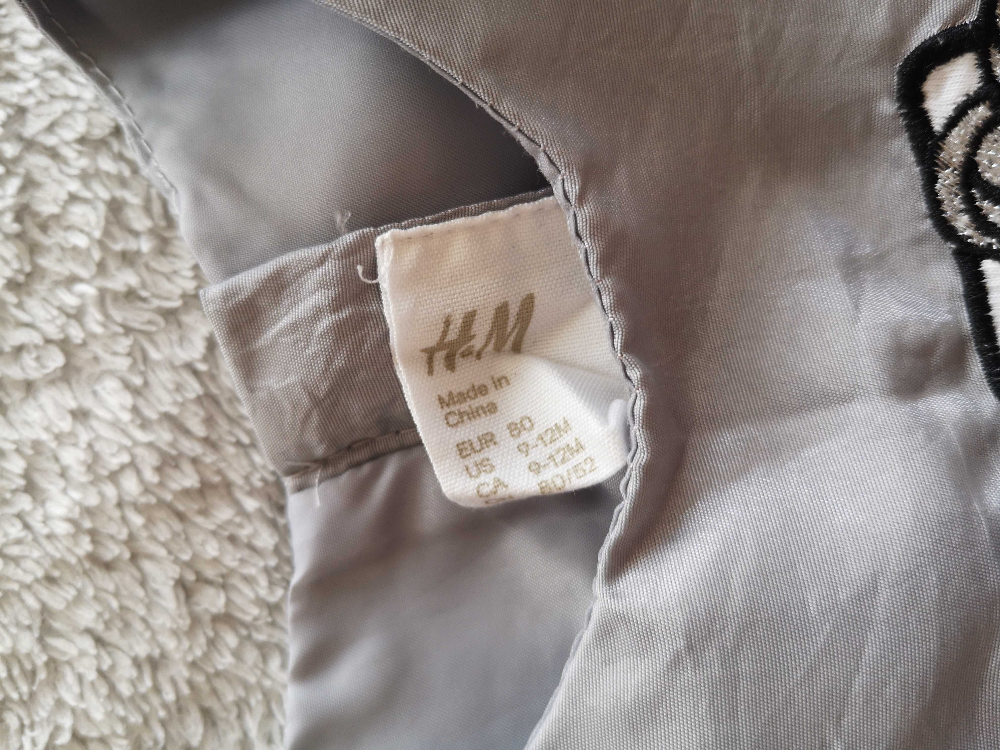 Szara srebrna elegancka sukienka H&M 80 kot kotek Hello Kitty jak nowa