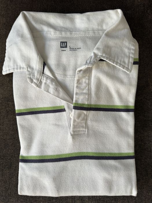 Bluza polo GAP biala L z dlugim rekawem