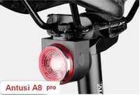 Велосигналізація+задній фонарь та дзвінок ANTUSI A8 (з інерц. стопом)