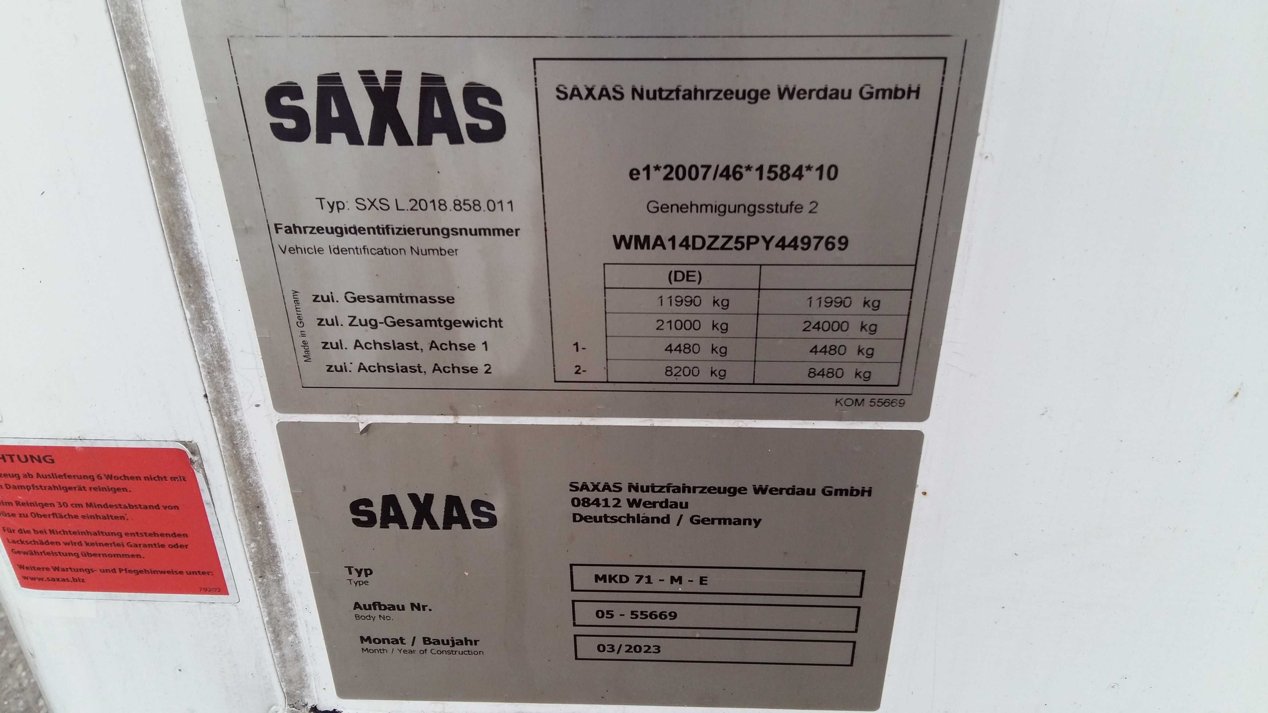 Plandeka Kontener 7.1x2.48x 2.38 Winda DHOLLANDIA 1500kg 2019 rok
