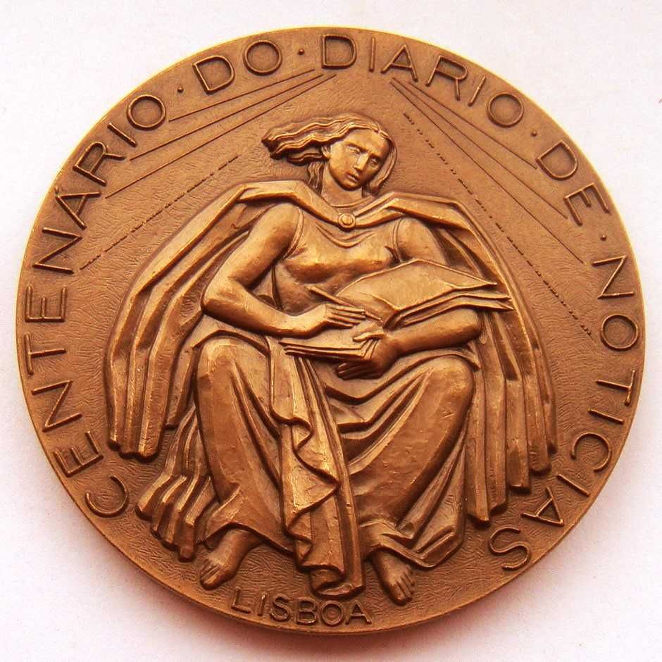 Medalha de Bronze Centenário Diário de Notícias por LEOPOLDO ALMEIDA