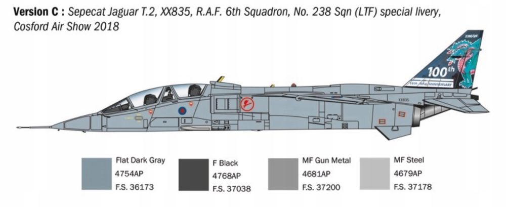 Samolot Jaguar T.2 R.A.F. Trainer model ITALERI 1470