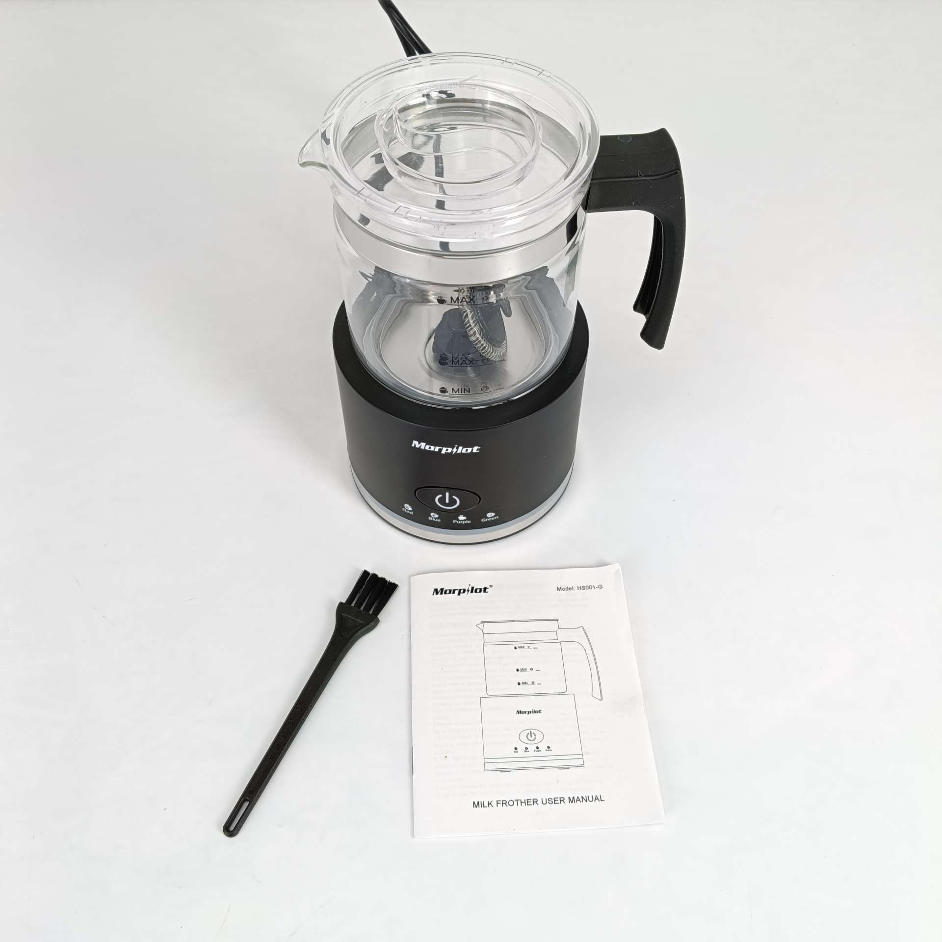 Morpilot Elektryczny spieniacz do mleka 4 w 1, duża pojemność 500 ml