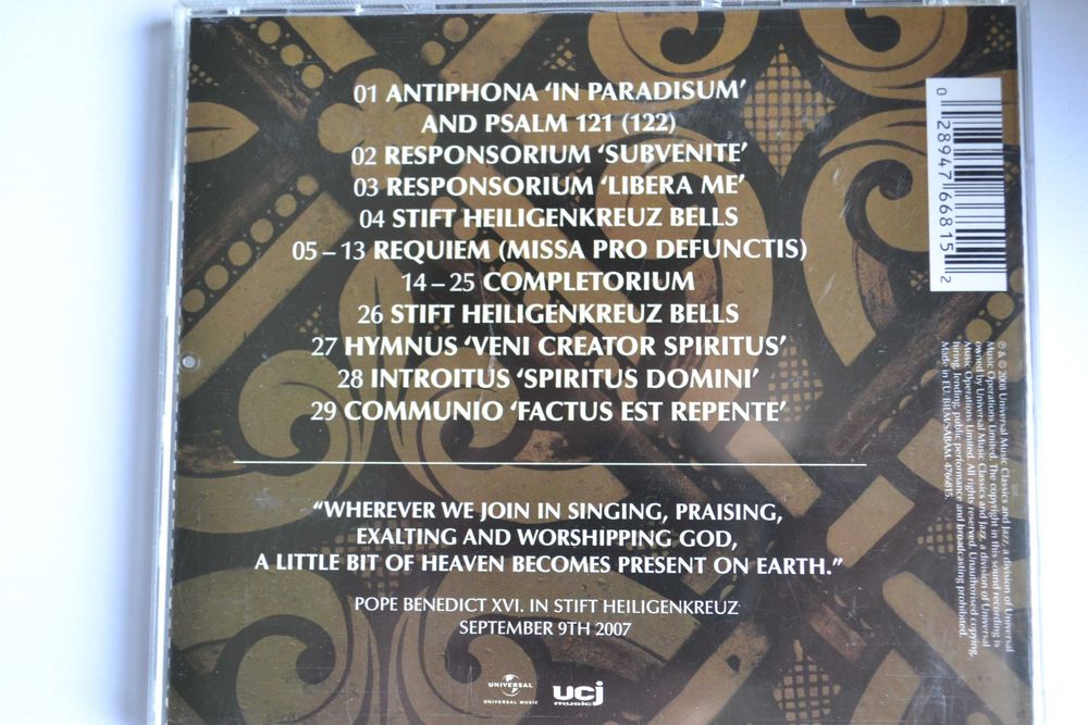 The Cistercian Monks –Music For Paradise (1 CD) NOWA,