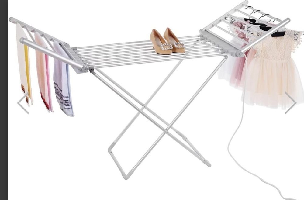 Електрична складна сушарка для білизни Rainberg з підігрівом і кришкою